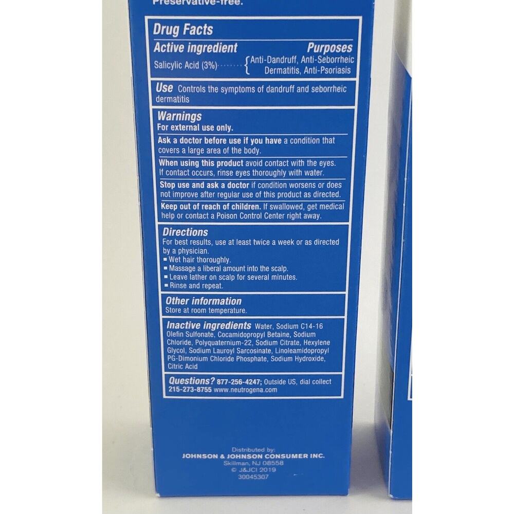 2 Neutrogena T/Sal Therapeutic Shampoo| 4.5 fl oz Each | Clear Dandruff - Picture 6 of 9